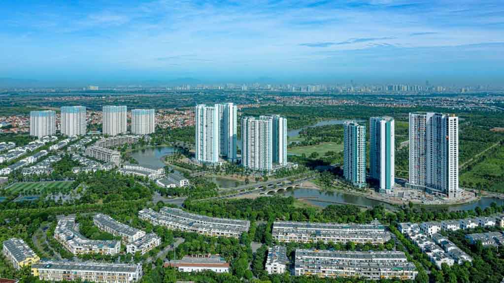 Kiến trúc xanh - Tương lai của ngành xây dựng bền vững tại Việt Nam 26 Toàn cảnh nhìn từ trên cao của Khu đô thị Ecopark Hưng Yên